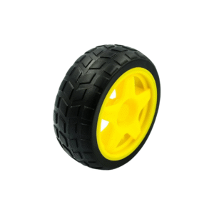 Rueda Plástica para Robot con Neumático de Goma 65mm – Eje 6mm